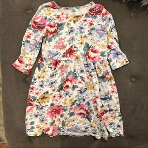 Old Navy Floral 3/4 Sleeve Girls Dress